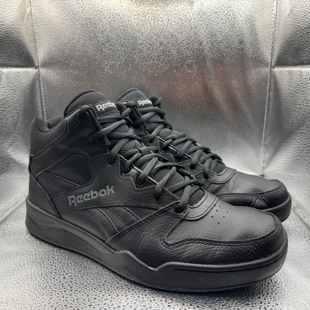 Size 10 Reebok Royal BB4500 Hi2 Black Mid-Cut Mens Lace-Up Basketball Sneakers